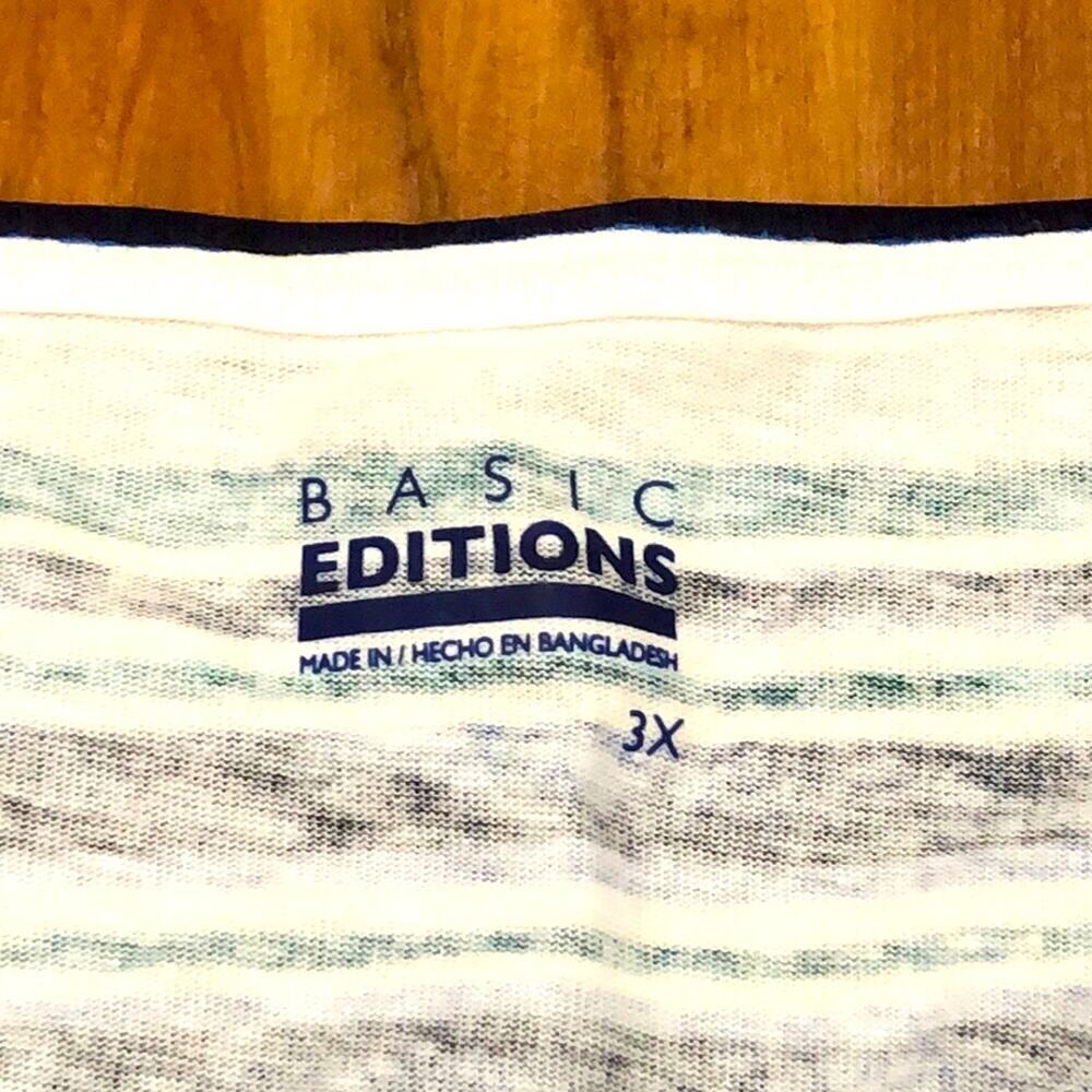 Basic Editions Striped Tank Top Size 3X - Picture 4 of 5